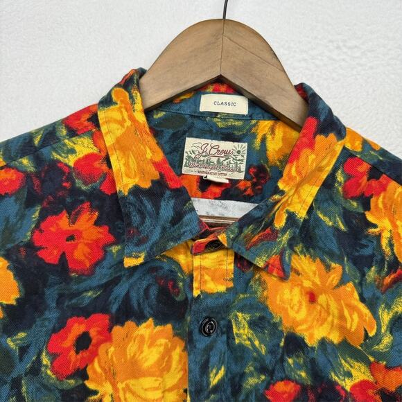 J Crew Shirt Men's Large Colorful Midweight Flannel Work All over Vibrant Summer - Picture 4 of 12